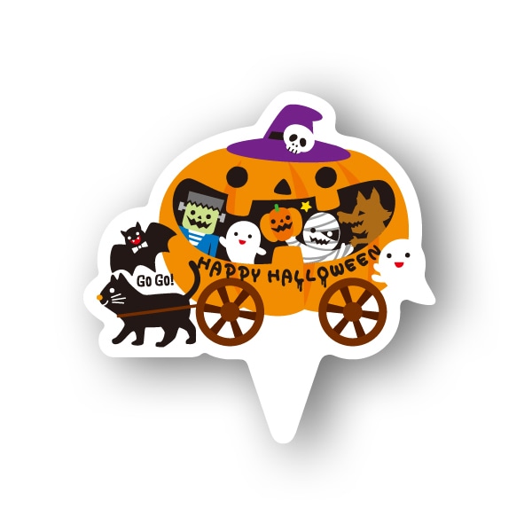 天満紙器 ケーキピック カボチャの馬車 XG247 100枚/袋（ご注文単位1袋）【直送品】