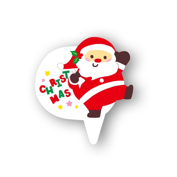 天満紙器 ケーキピック ハッピーサンタ XG302 100枚/束（ご注文単位1束）【直送品】