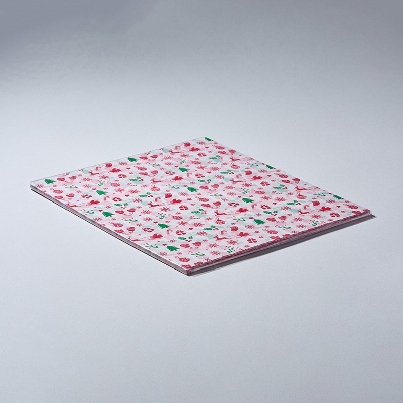 天満紙器 ワックスペーパー シート 218×250 クリスマスカラー XW300 100枚/束(ご注文単位1束)【直送品】