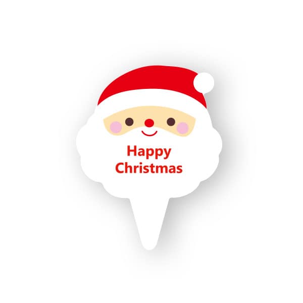 天満紙器 ケーキピック スマイルサンタ XG289 100枚/束（ご注文単位1束）【直送品】