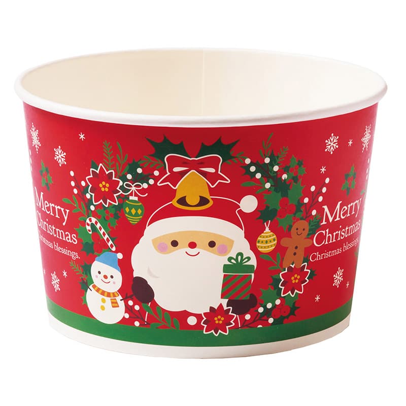 天満紙器 ベーキングカップ ロールフリーカップ L リースサンタ XS808 25枚/袋（ご注文単位1袋）【直送品】