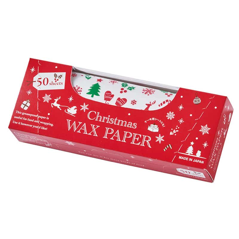 天満紙器 ワックスペーパーシート BOX入り 150×150 クリスマスカラー XW100B 1箱（ご注文単位1箱）【直送品】