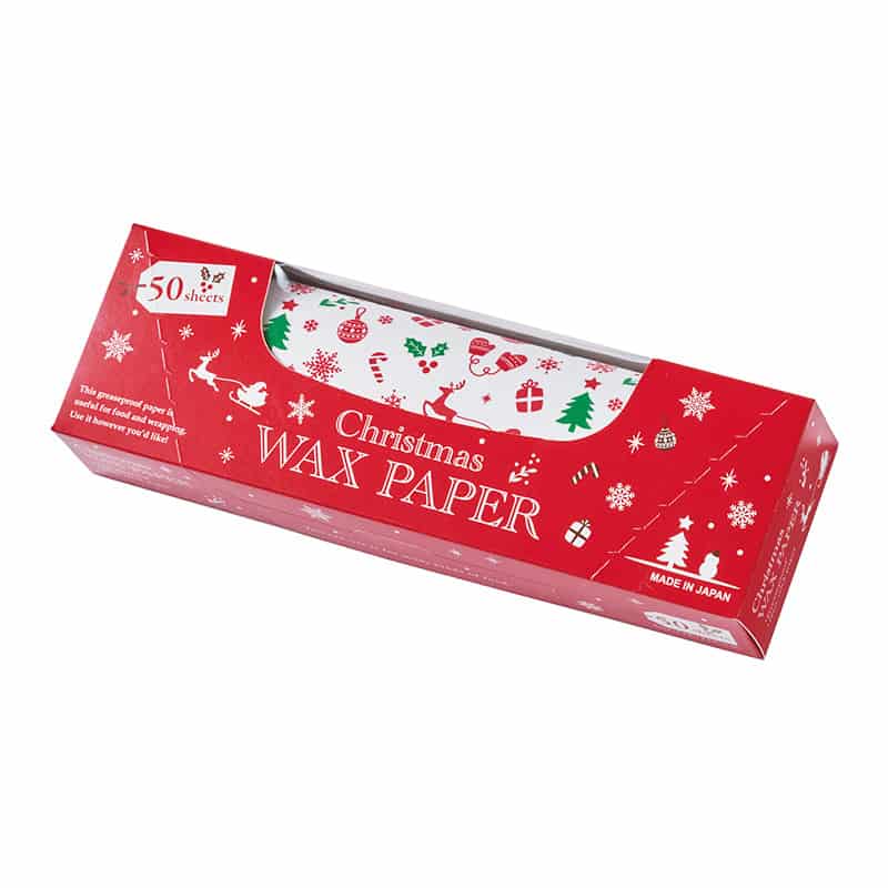 天満紙器 ワックスペーパーシート BOX入り 218×250 クリスマスカラー XW300B 1箱（ご注文単位1箱）【直送品】