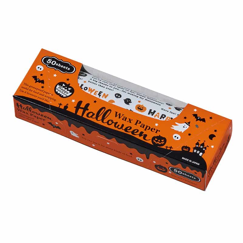 天満紙器 ワックスペーパー シート BOX入 218×250 ハロウィーン XW410B 1箱(ご注文単位1箱)【直送品】