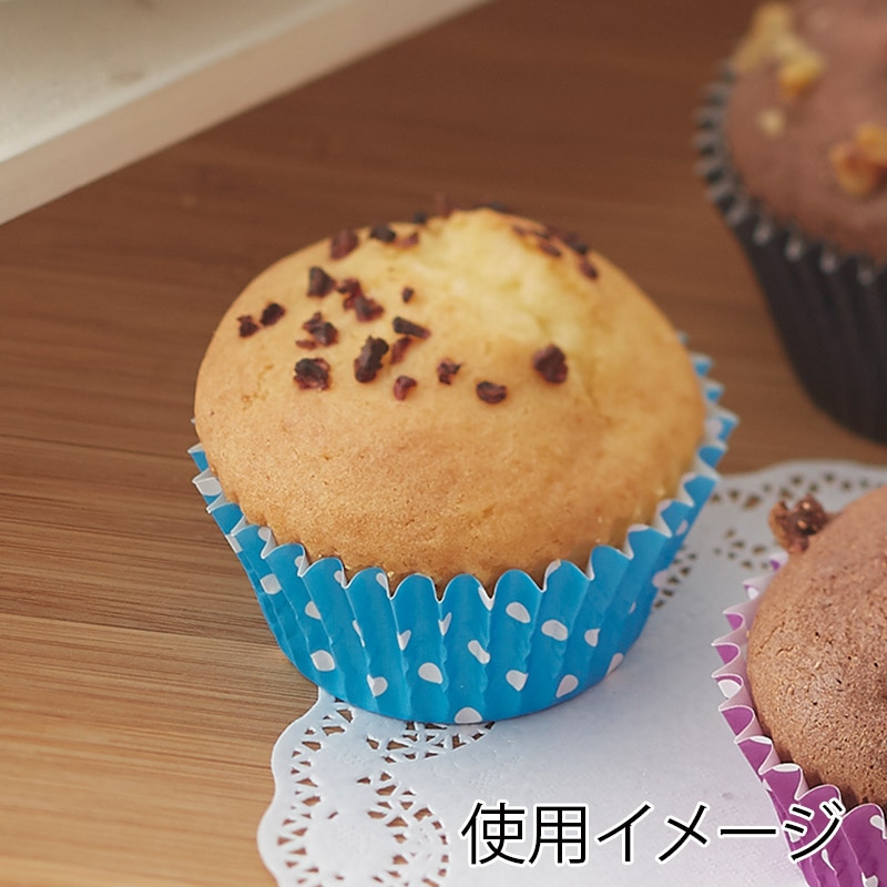 天満紙器 製菓資材 ペットカップ PTC05030 ポルカドット ブルー 300枚/袋