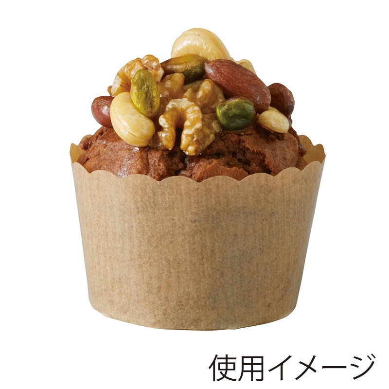 天満紙器 ペルガミンマフィンカップ L　茶無地　PM320 100枚/束（ご注文単位10束）【直送品】