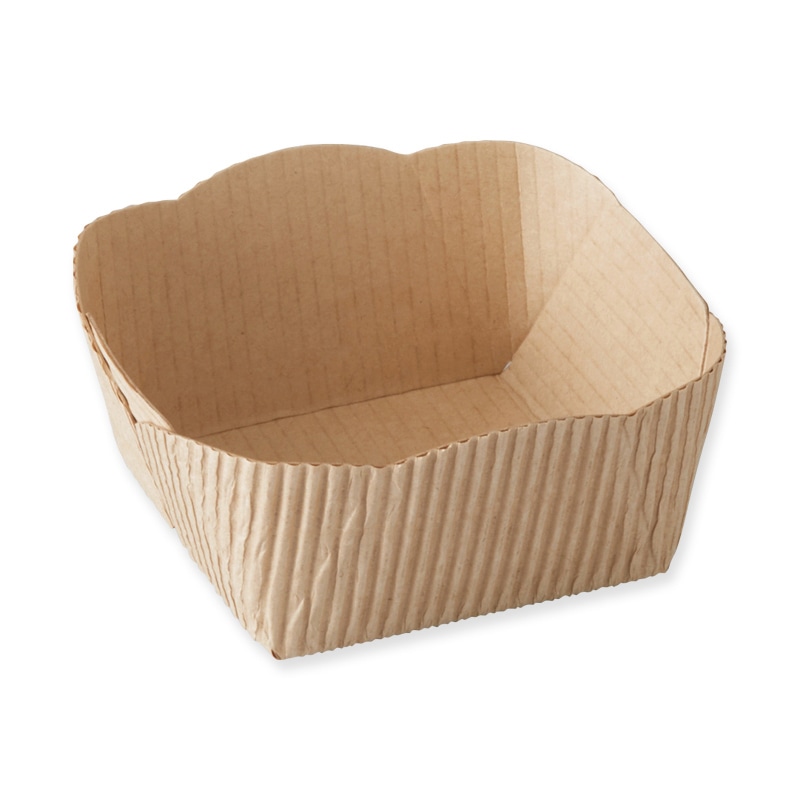 天満紙器 製菓資材 ベーキングトレー CT8735 茶無地 50枚/袋