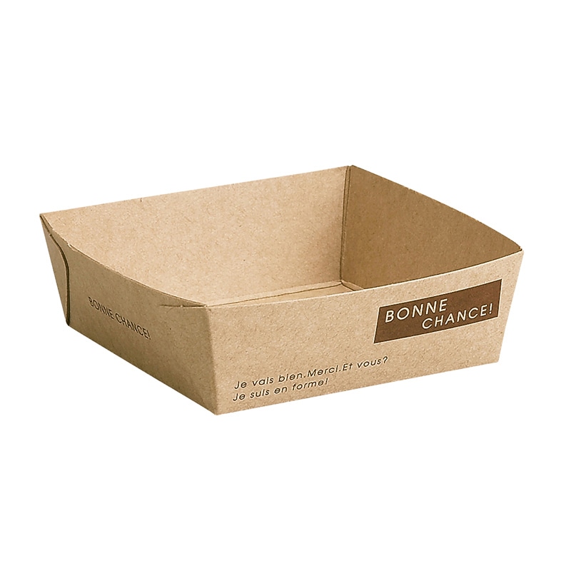 天満紙器 クラフトベーキングトレー スクエア型 ナチュール BT301N 50枚/束(ご注文単位20束)【直送品】