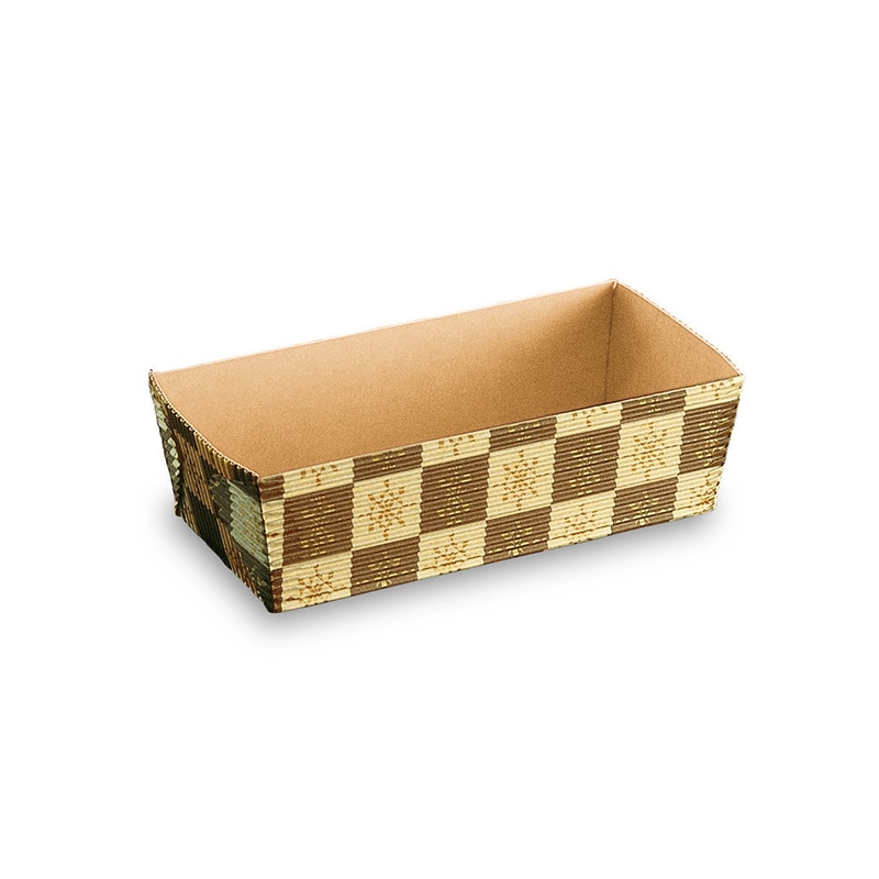 天満紙器 ベーキングトレー L　茶ブロック　CT502 50枚/束（ご注文単位12束）【直送品】