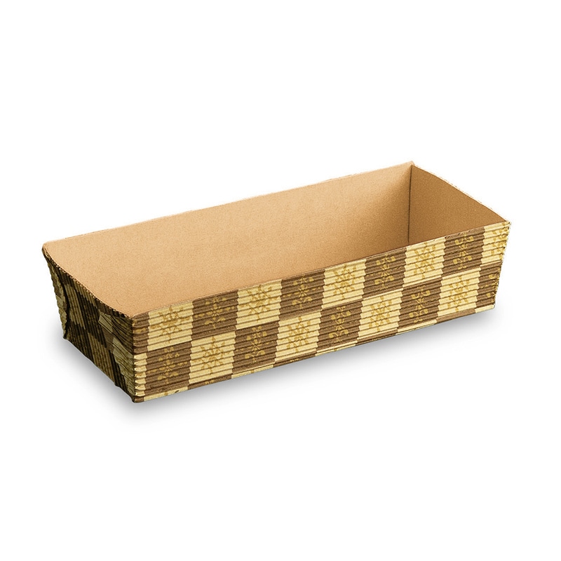 天満紙器 ベーキングトレー LL　茶ブロック　CT503 50枚/束（ご注文単位12束）【直送品】