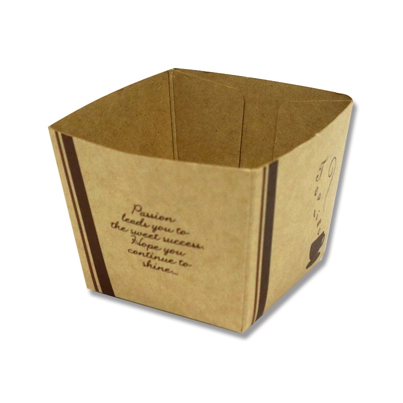 天満紙器 ベーキングミニトレー クラフトキューブ ティータイム BT57 50枚/束(ご注文単位40束)【直送品】