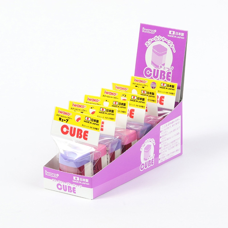 イワコー スクールシャープナーキューブ ピンク SH-CUB001 1個(ご注文単位6個)【直送品】