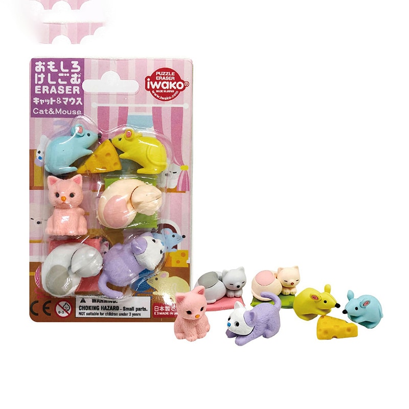 イワコー ブリスターパック消しゴム キャット&マウス ER-BRI072 1個(ご注文単位10個)【直送品】
