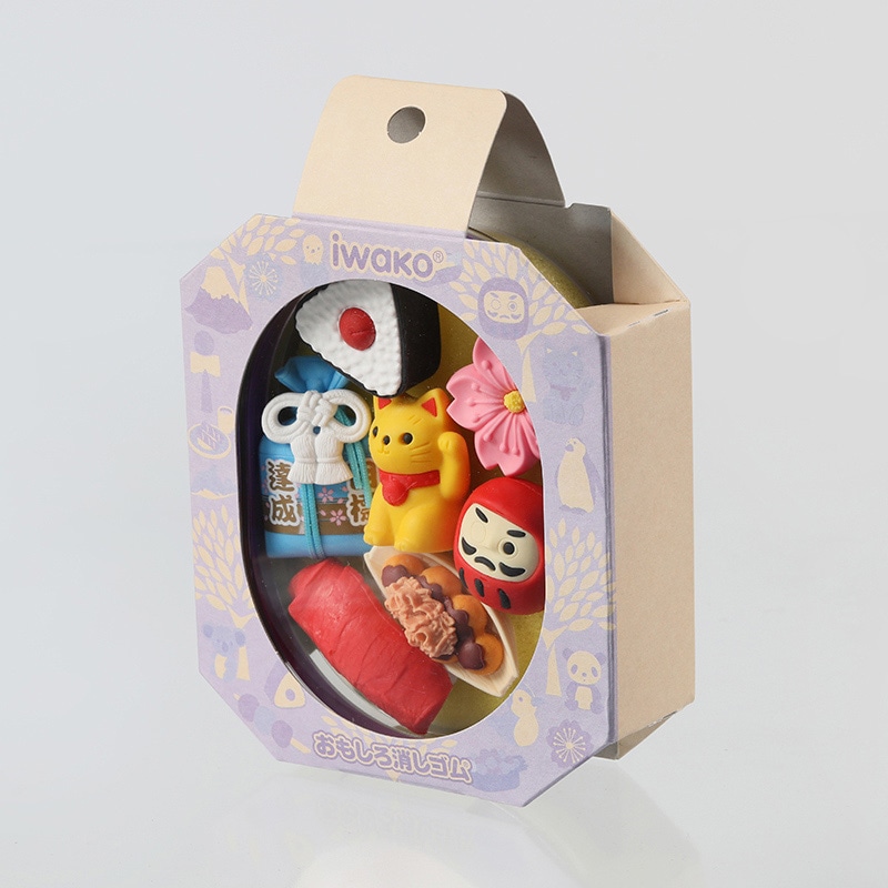 イワコー おべんと消しゴム パープル ER-OBE003 1個（ご注文単位6個）【直送品】