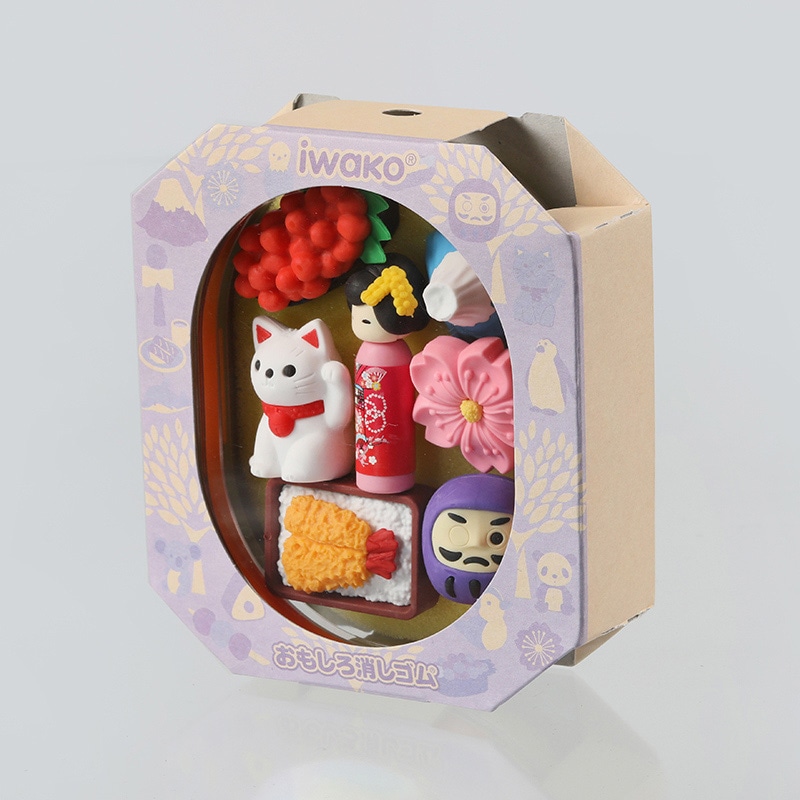 イワコー おべんと消しゴム パープル ER-OBE003 1個（ご注文単位6個）【直送品】