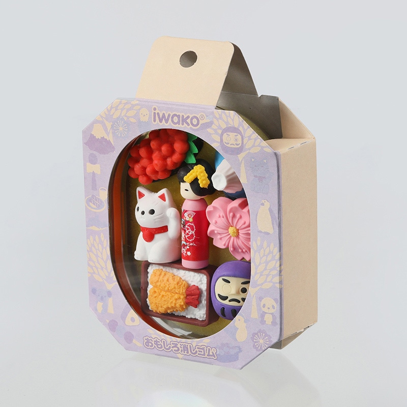 イワコー おべんと消しゴム パープル ER-OBE003 1個（ご注文単位6個）【直送品】