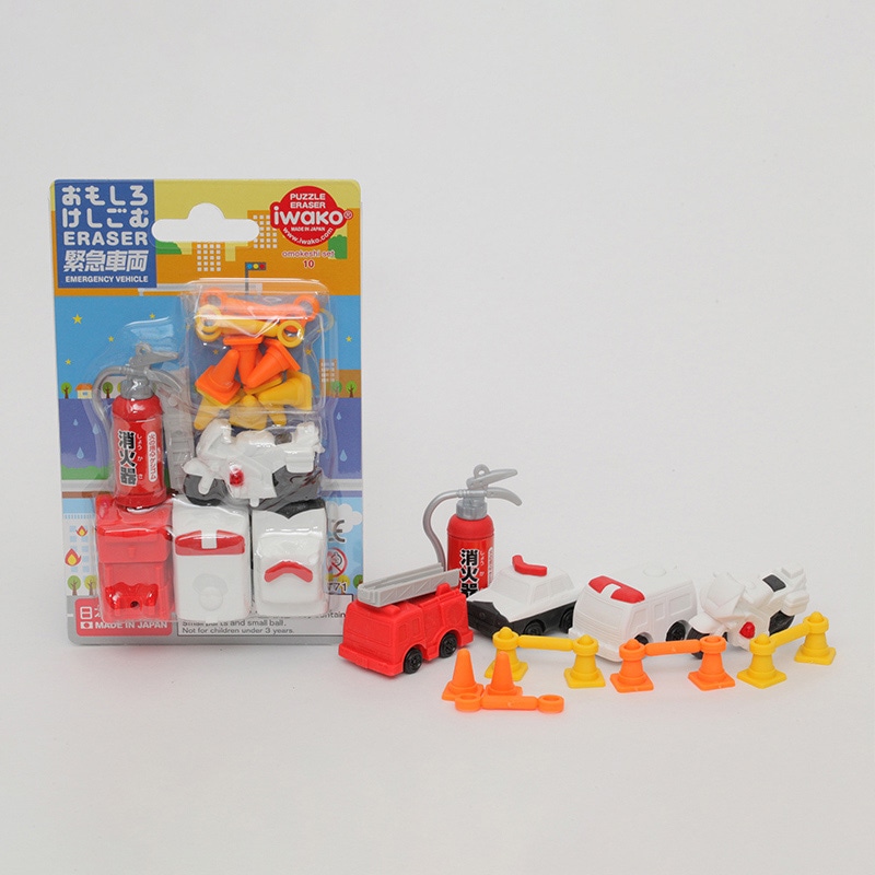イワコー ブリスターパック消しゴム 緊急車両 ER-BRI013 1個(ご注文単位10個)【直送品】