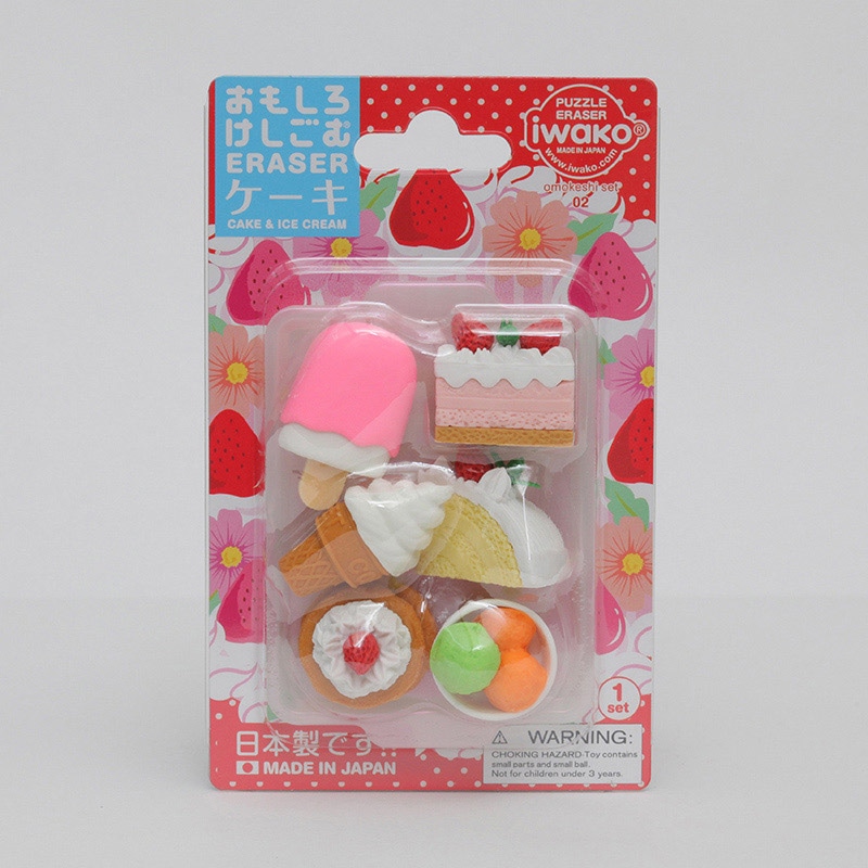 イワコー ブリスターパック消しゴム ケーキ ER-981011 1個（ご注文単位10個）【直送品】