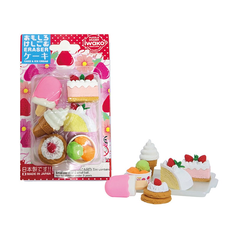 イワコー ブリスターパック消しゴム ケーキ ER-981011 1個（ご注文単位10個）【直送品】