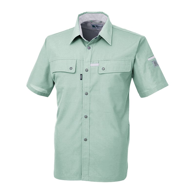 ジーベック 男女兼用 半袖シャツ SS モスグリーン 1552 1枚（ご注文単位1枚）【直送品】