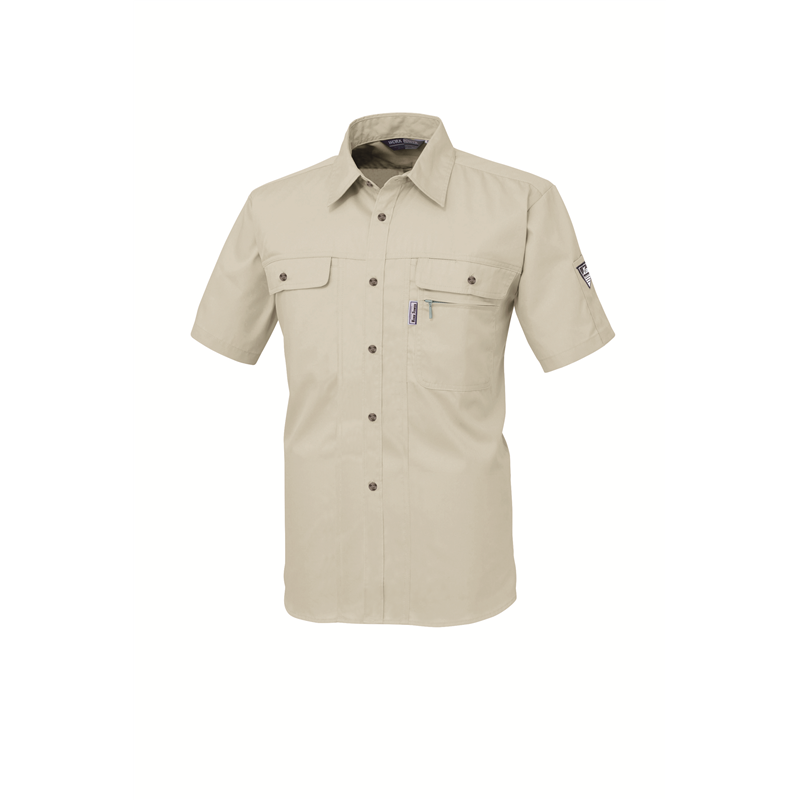 ジーベック メンズ 半袖シャツ 3L モスグリーン 1442 1枚（ご注文単位1枚）【直送品】