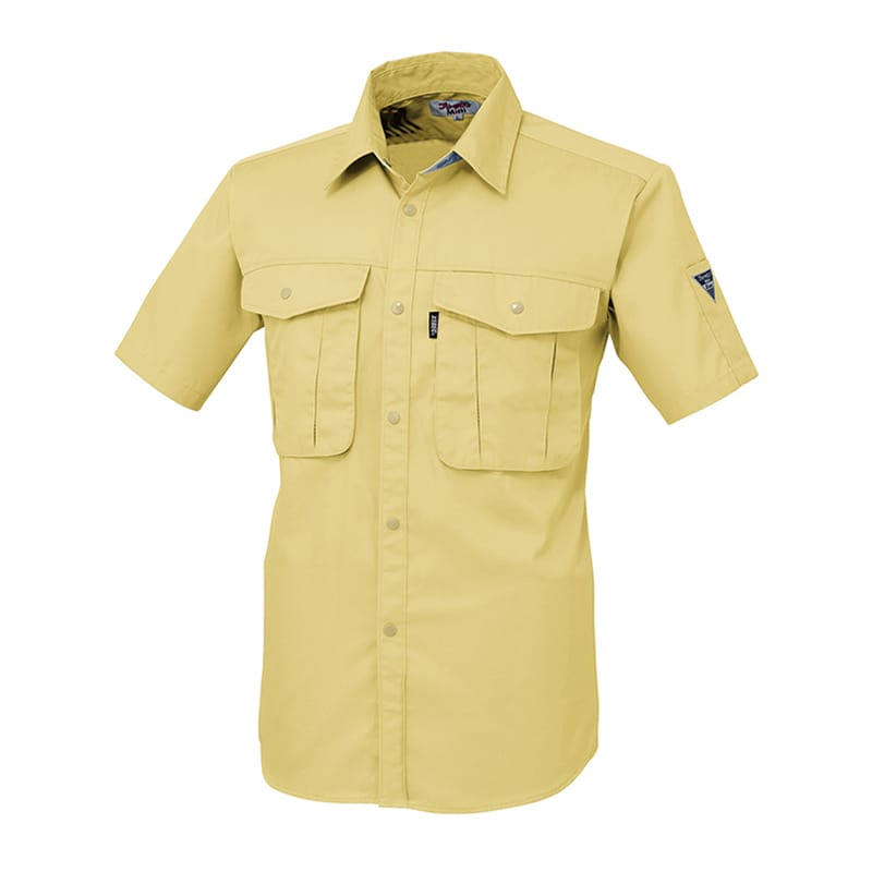ジーベック メンズ 半袖シャツ M マスタード 1292 1枚（ご注文単位1枚）【直送品】