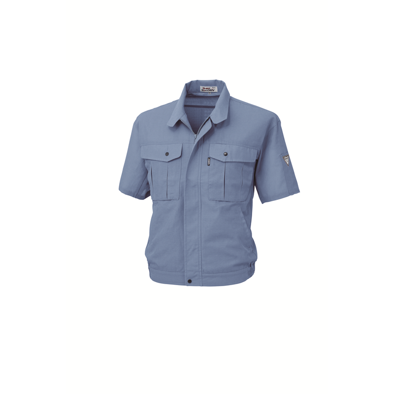 ジーベック メンズ 半袖ブルゾン LL ブルー 1341 1枚（ご注文単位1枚）【直送品】