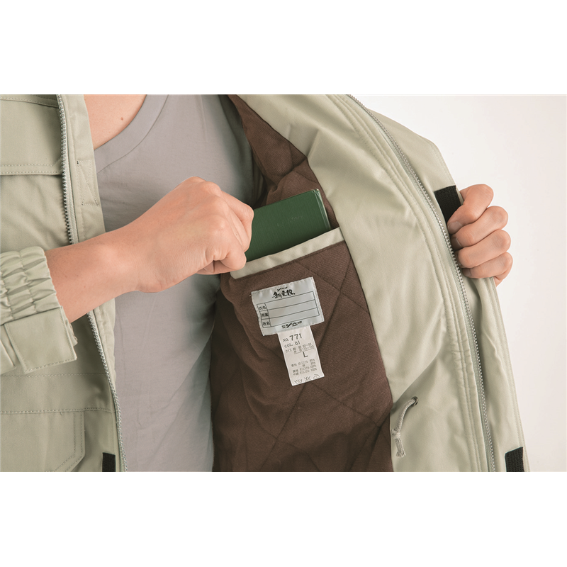 ジーベック メンズ 防寒コート M モスグリーン 771 1枚（ご注文単位1枚）【直送品】