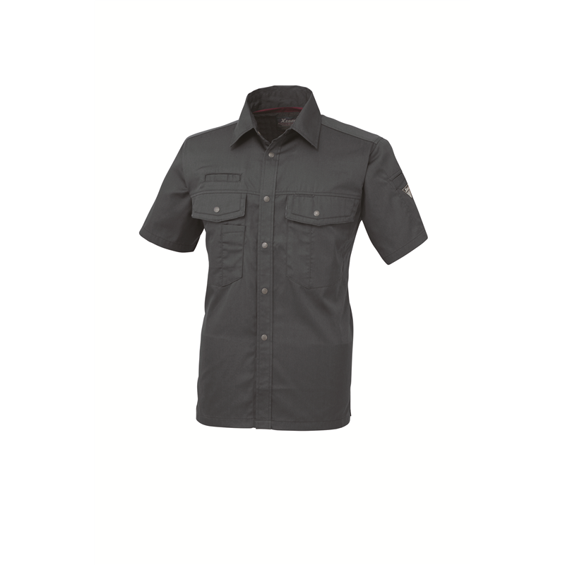 ジーベック メンズ 半袖シャツ S チャコールグレー 1272 1枚（ご注文単位1枚）【直送品】