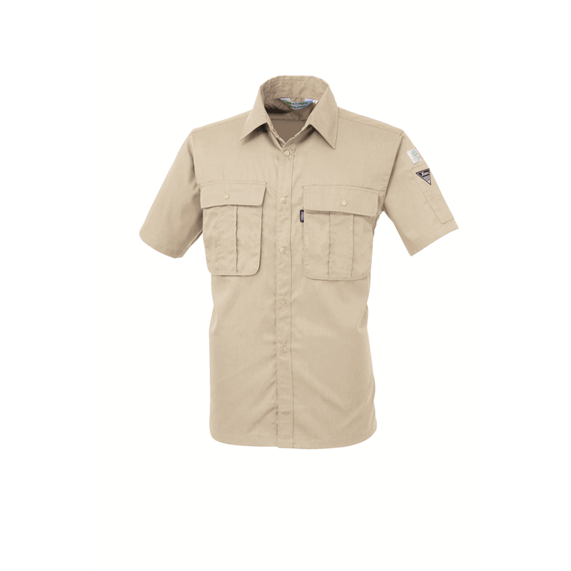 ジーベック メンズ 半袖シャツ S アイボリー 3192 1枚（ご注文単位1枚）【直送品】
