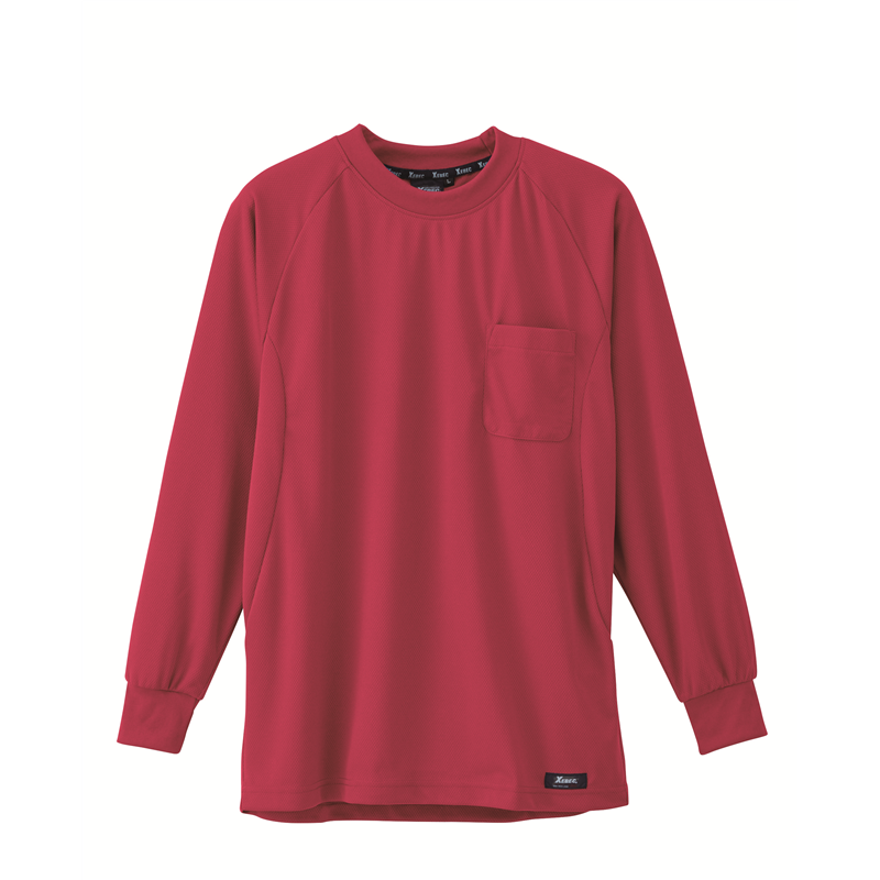 ジーベック 男女兼用 長袖Tシャツ L ワイン 6123 1枚（ご注文単位1枚）【直送品】