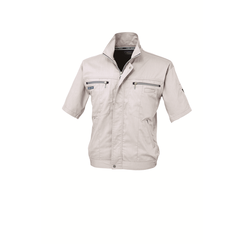 ジーベック メンズ 半袖ブルゾン LL クールグレー 9651 1枚（ご注文単位1枚）【直送品】