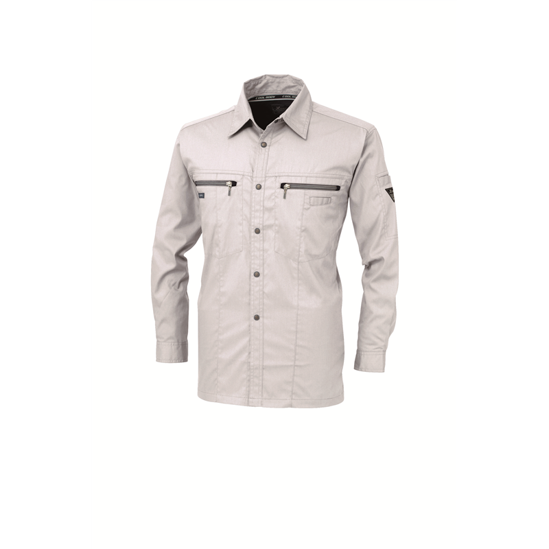 ジーベック メンズ 長袖シャツ 3L クールグレー 9653 1枚（ご注文単位1枚）【直送品】