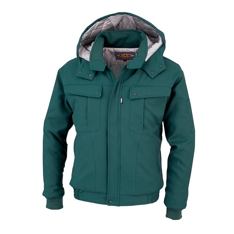 ジーベック メンズ 防寒ブルゾン 5L グリーン 105 1枚（ご注文単位1枚）【直送品】