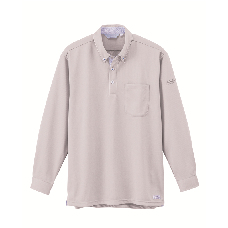 >ジーベック 男女兼用 長袖ポロシャツ 3L シルバーグレー 6185 1枚(ご注文単位1枚)【直送品】