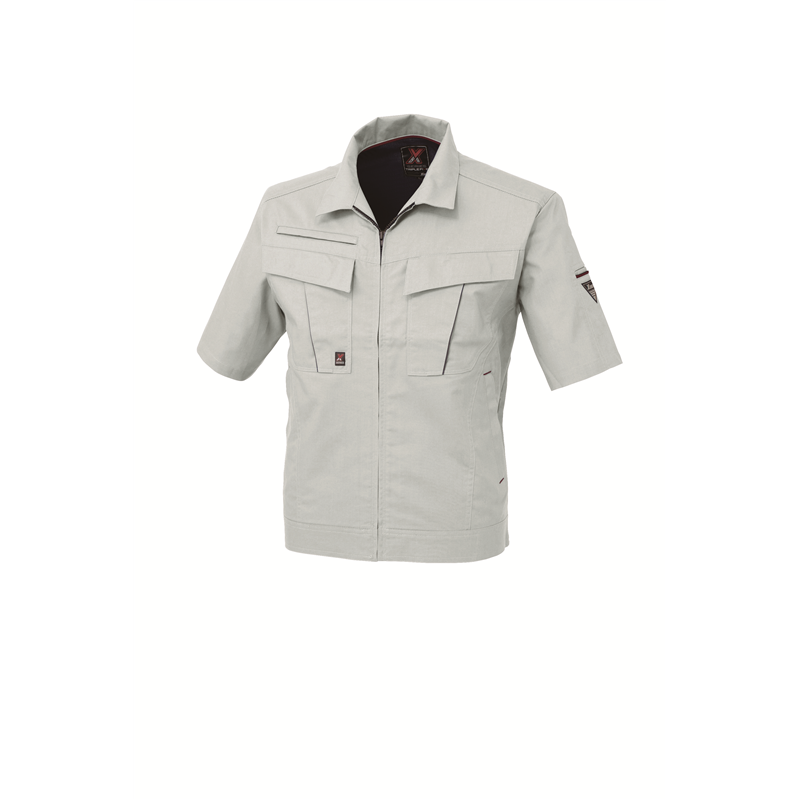 ジーベック メンズ 半袖ブルゾン 3L シルバーグレー 1651 1枚（ご注文単位1枚）【直送品】