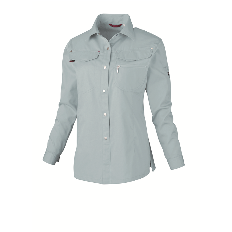 ジーベック レディース 長袖シャツ 17号 ブルーグレー 1495 1枚（ご注文単位1枚）【直送品】