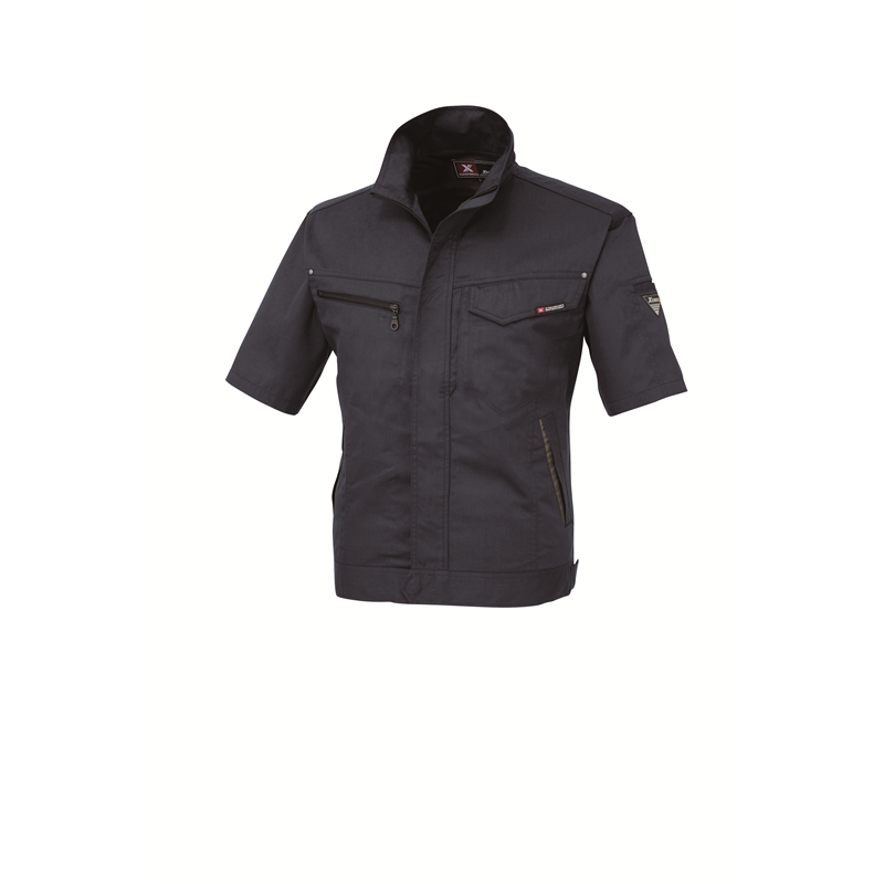 ジーベック 男女兼用 半袖ブルゾン L ディープネイビー 1631 1枚（ご注文単位1枚）【直送品】