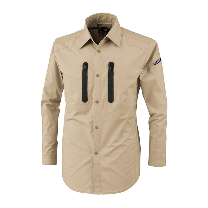 ジーベック 男女兼用 長袖シャツ 3L サンドベージュ 1733 1枚（ご注文単位1枚）【直送品】