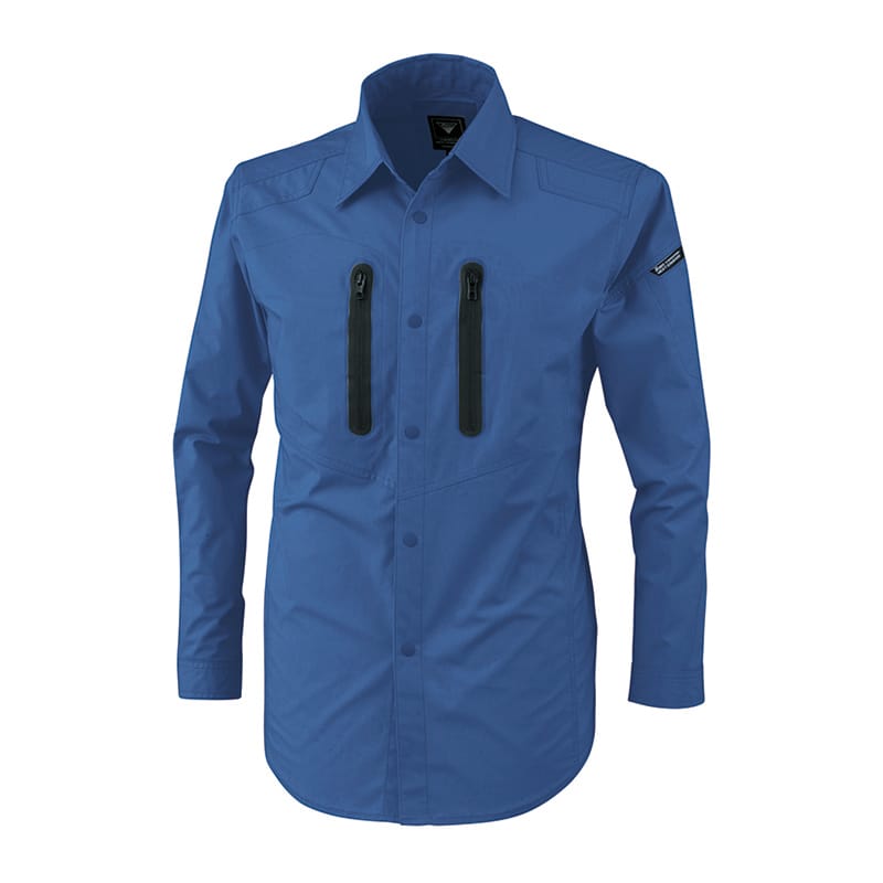 ジーベック 男女兼用 長袖シャツ 4L ブルー 1733 1枚（ご注文単位1枚）【直送品】