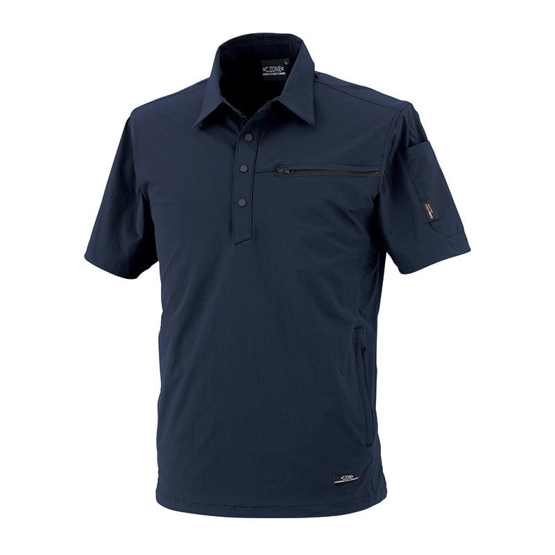 ジーベック メンズ 半袖シャツ S ディープネイビー 2222 1枚（ご注文単位1枚）【直送品】