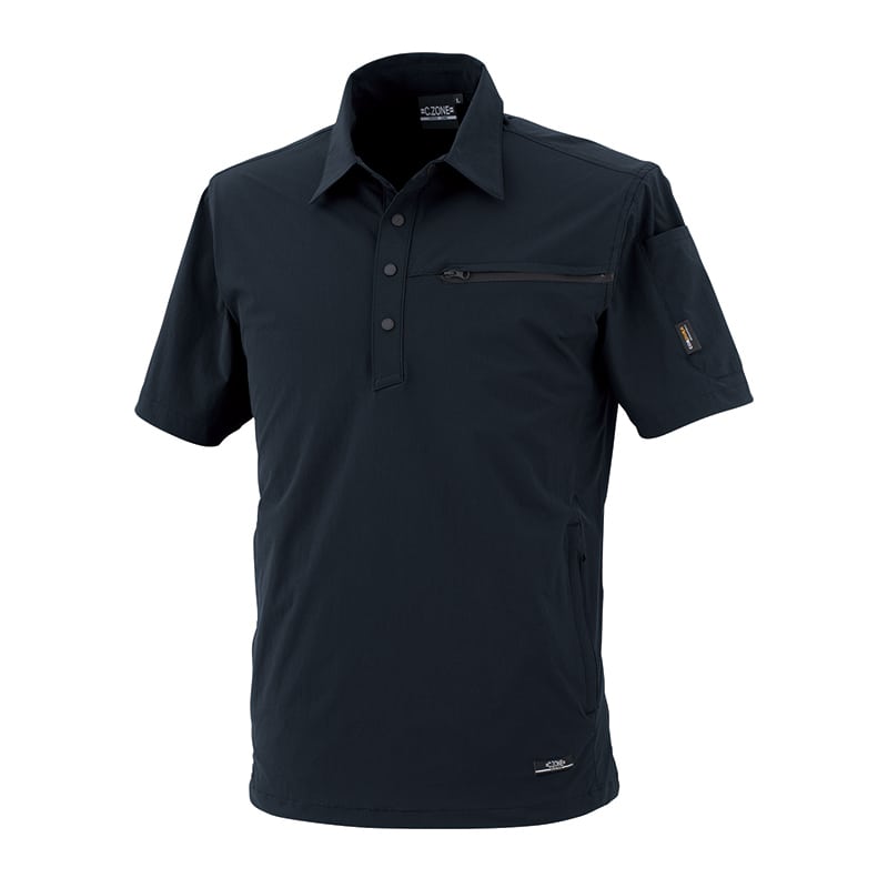 ジーベック メンズ 半袖シャツ S クロ 2222 1枚（ご注文単位1枚）【直送品】