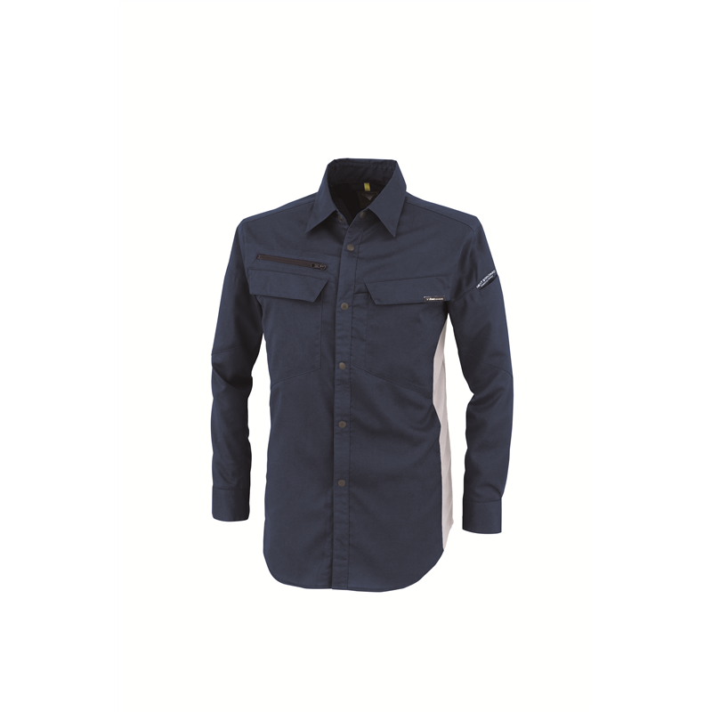 ジーベック 男女兼用 長袖シャツ LL ディープネイビー 1513 1枚（ご注文単位1枚）【直送品】