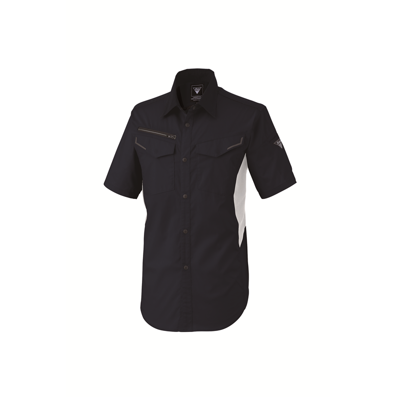 ジーベック 男女兼用 半袖シャツ M ディープネイビー 1532 1枚（ご注文単位1枚）【直送品】