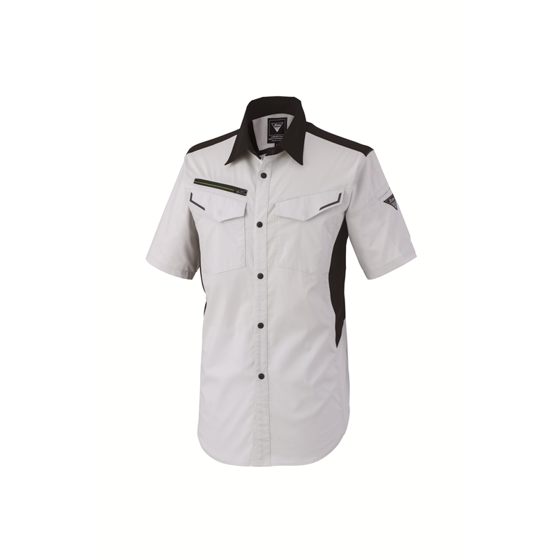 ジーベック 男女兼用 半袖シャツ SS シルバーグレー 1532 1枚（ご注文単位1枚）【直送品】