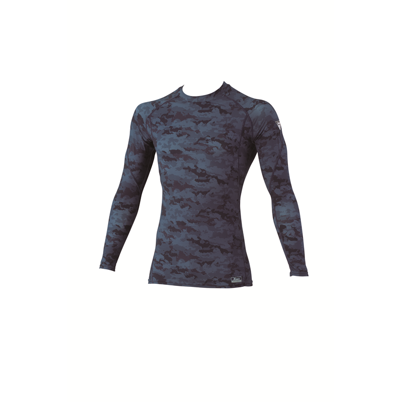 ジーベック 長袖コンプレッション 3L 迷彩ブルー 6690 1枚（ご注文単位1枚）【直送品】