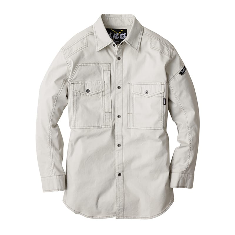 ジーベック メンズ 長袖シャツ LL サンドベージュ 2833 1枚（ご注文単位1枚）【直送品】