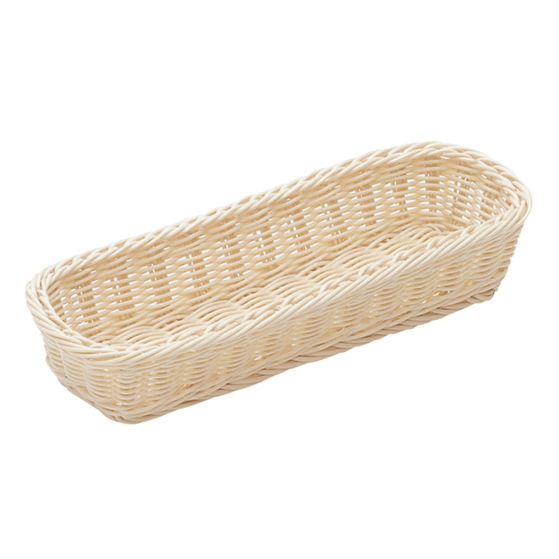 萬洋 樹脂バスケット　角長細 白 91001A 1個（ご注文単位5個）【直送品】