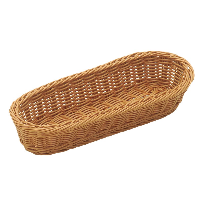 萬洋 樹脂バスケット　小判細 茶 91002B 1個（ご注文単位5個）【直送品】