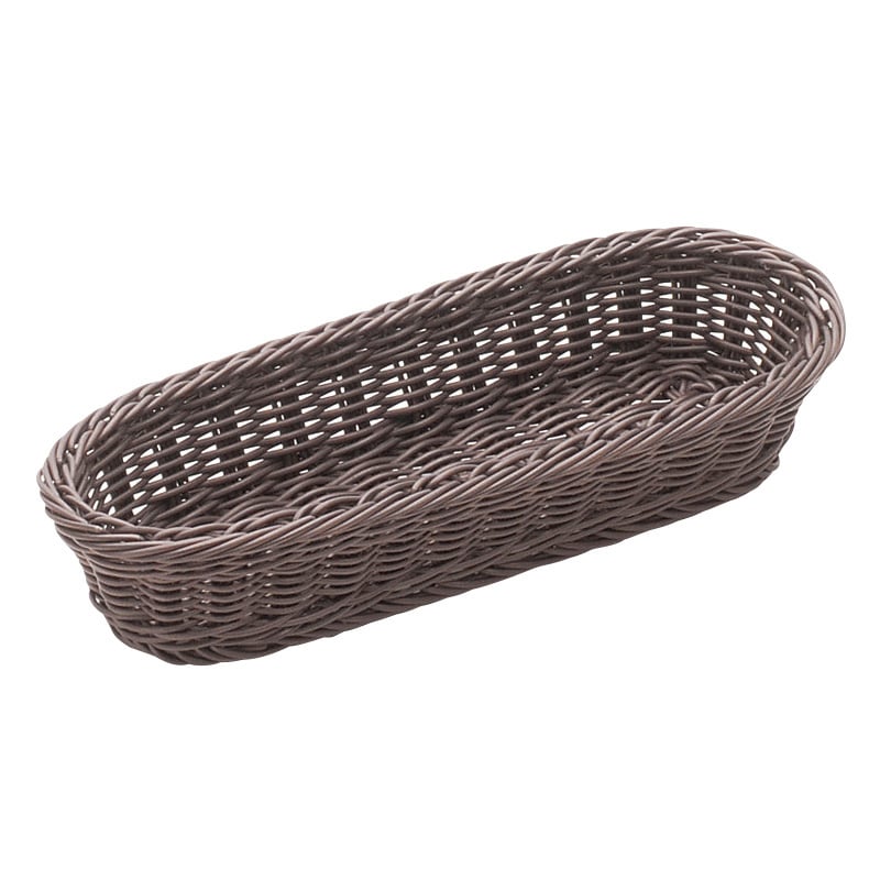 萬洋 樹脂バスケット　小判細 こげ茶 91002C 1個（ご注文単位5個）【直送品】